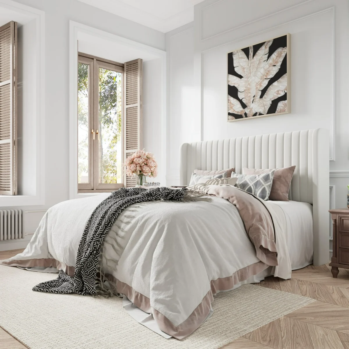 Amolife Queen Size Velvet Bed