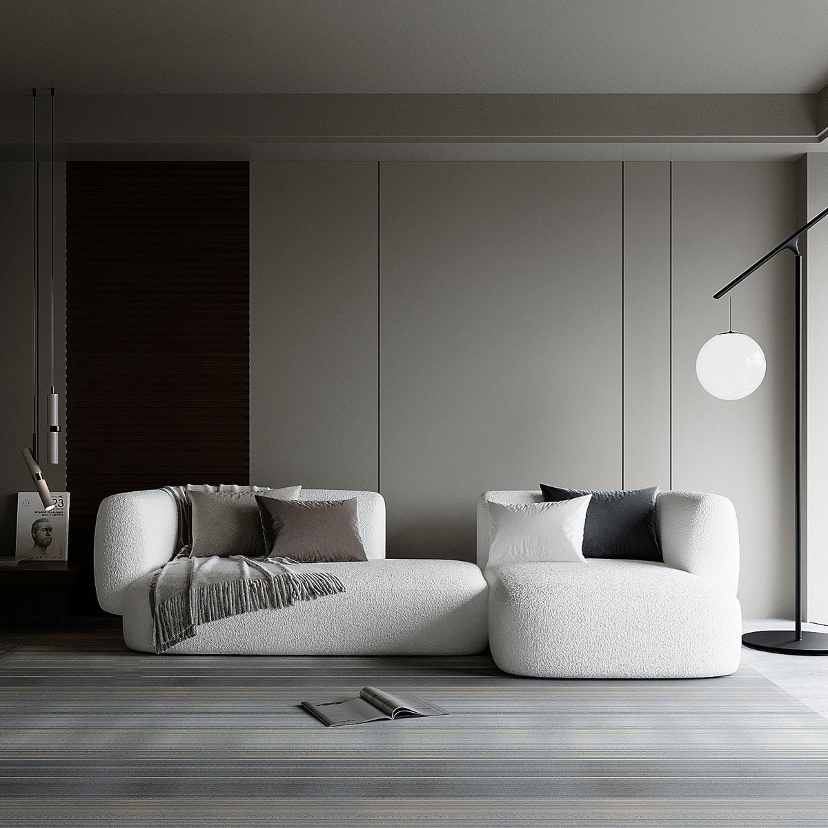 Anureet 3 Seater Upholstery L-Shape Sofa Set