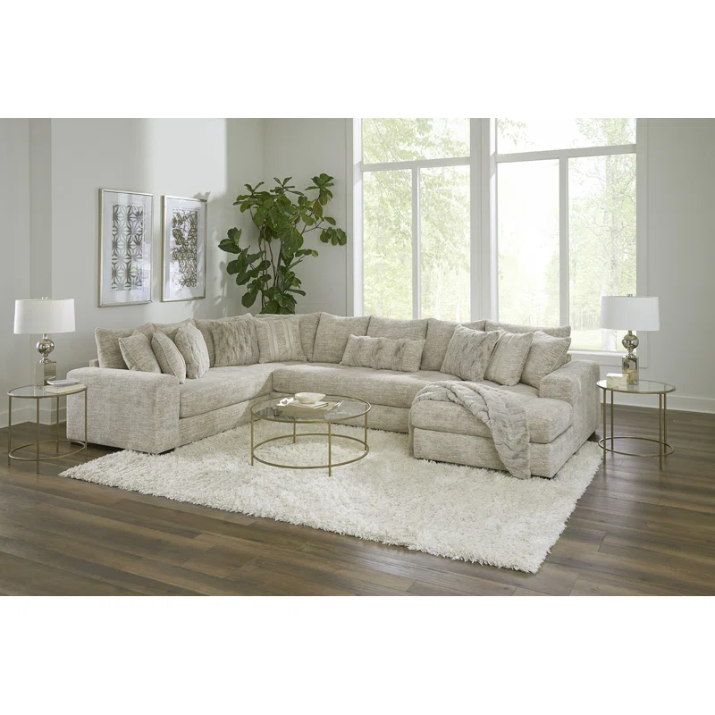 Doneshia Teddy Soft Fabric Sectional with Chaise
