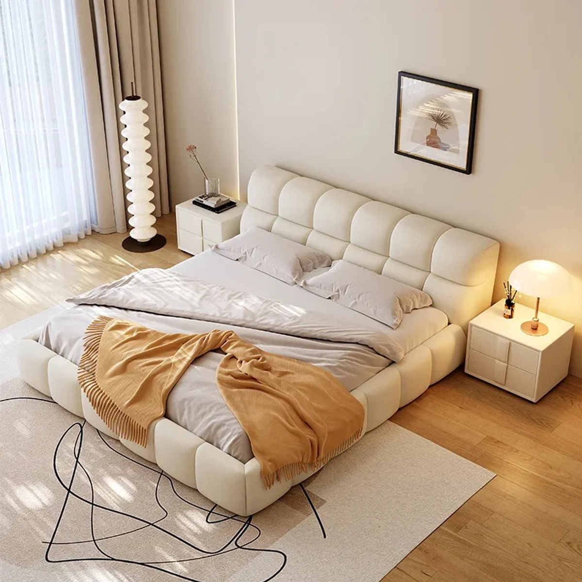 Master Bedroom Modern Fabric Bed
