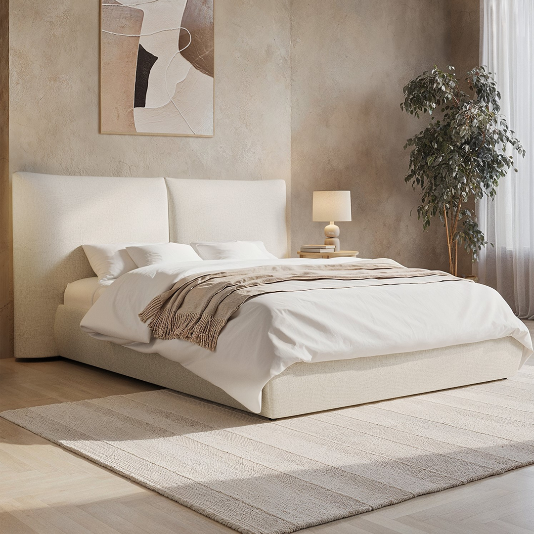 Dune Beige Linen Bed